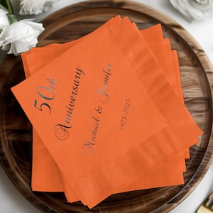 50th Anniversary Luxury Napkins, Custom Personalized Napkins, Premium Anniversary Napkins, Unique Anniversary Gift, Elegant Napkins