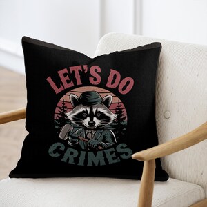 Woven Custom Personalized Raccoon Throw Pillow, Fun Animal Design Home Decor, Unique Gift Idea, Soft Cushions, Vibrant Colors