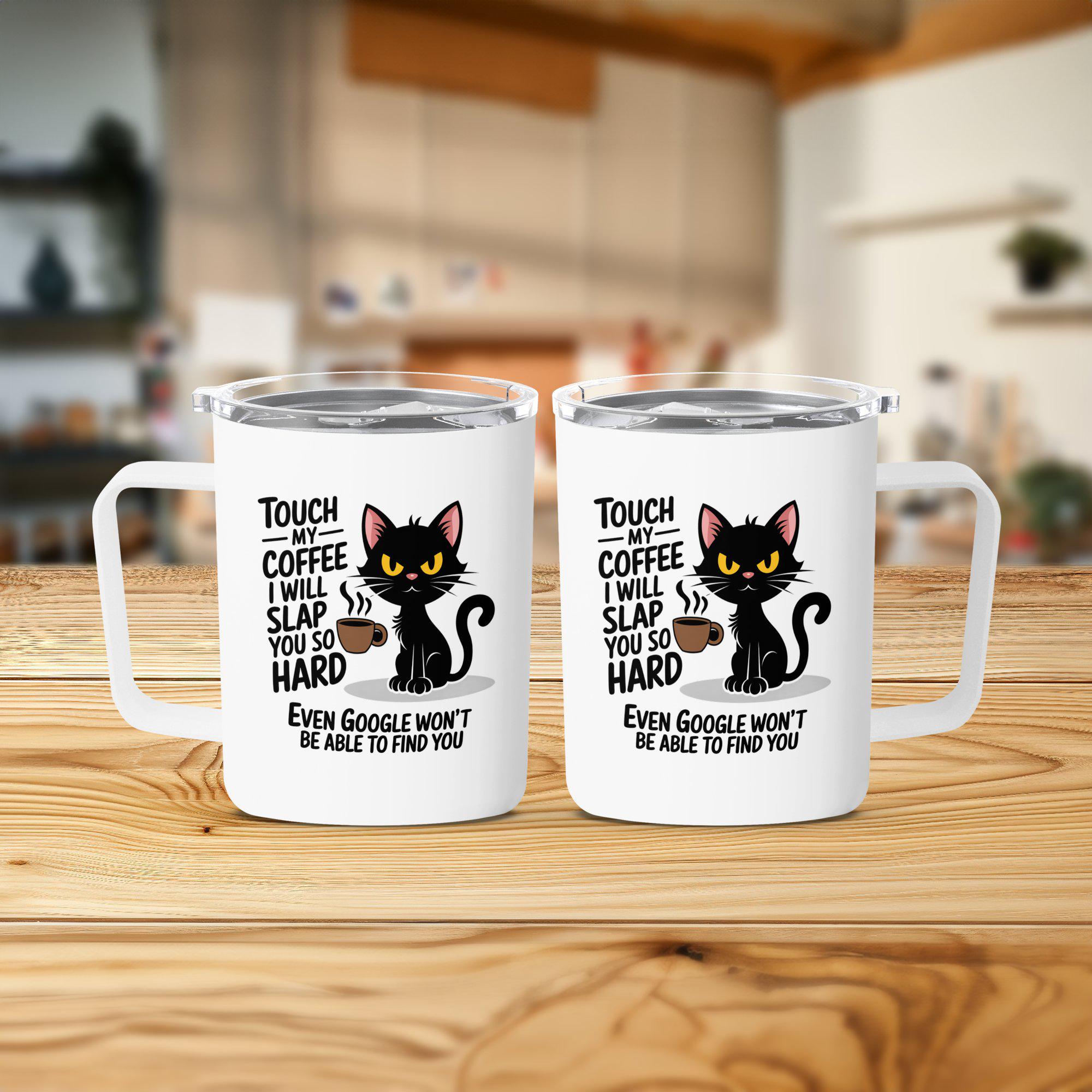 gatto caffè I That's what i do i drink coffee i hate people Maglia