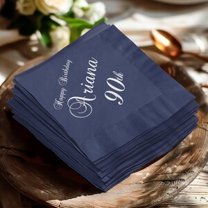 Custom Birthday Napkin, Personalized Napkin with Name and Age, Special Occasion Napkins, Party Decoration, Custom Printed Napkin