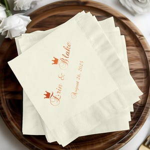 Personalized wedding napkins, custom wedding napkins for special day, elegant monogram napkins for wedding reception