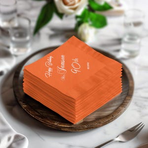 Happy Birthday Napkin Mr Jamson 90th Birthday Party Decor 90th Celebration Party Supplies Milestone Birthday Napkin Set