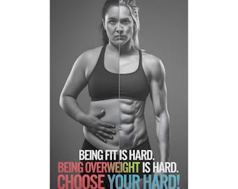Motivational fitness poster, fitness wall art, workout motivation print, fitness room decor, gym inspiration poster, fitness quotes
