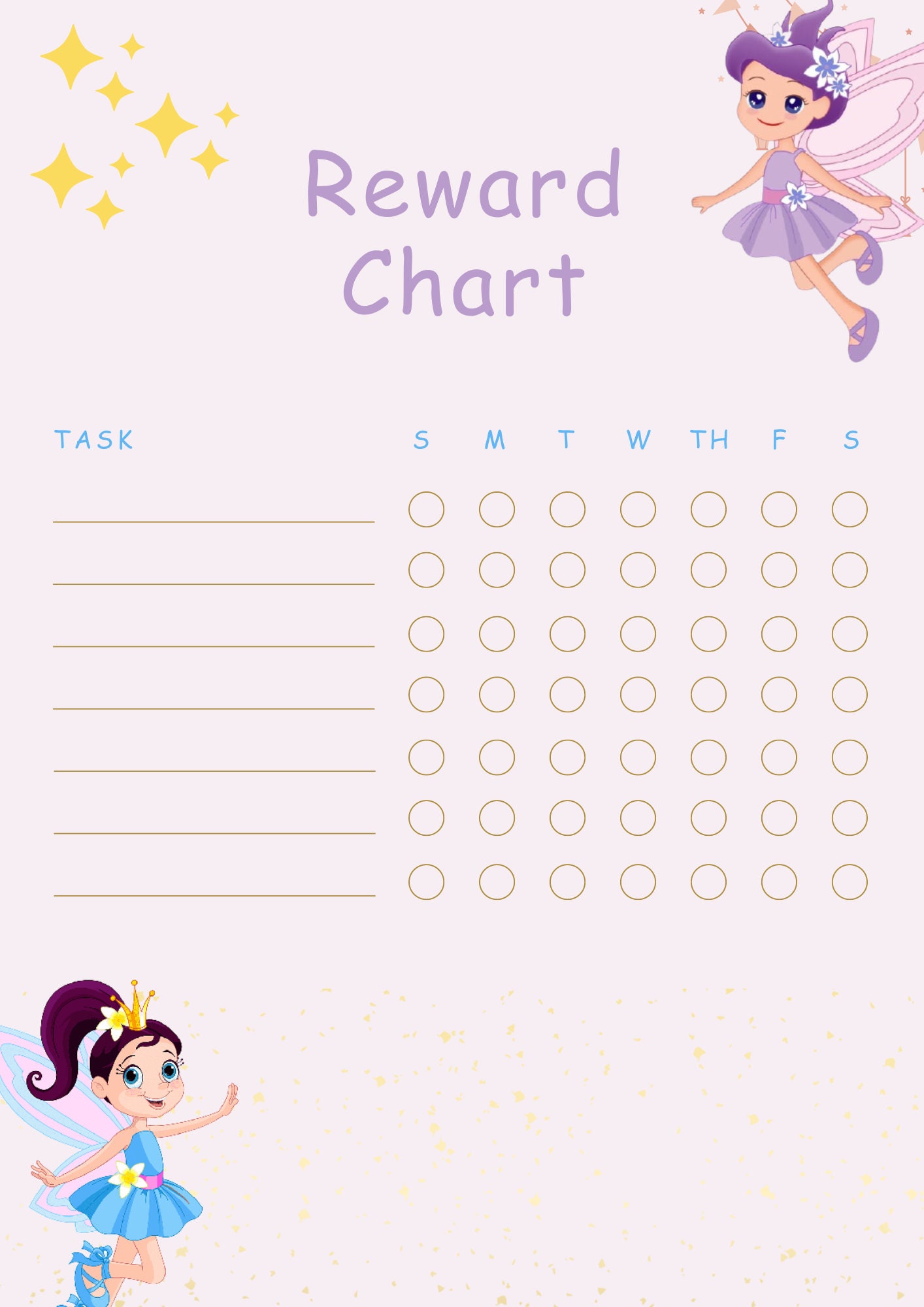 Fairy Reward Chart Printable Children's Reward Chart - Etsy