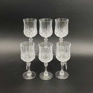 Vintage Cristal D&#39;Arques Longchamp 24% Lead Crystal Goblets, Set of 6