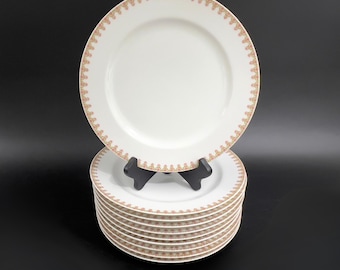Antique Limoges Dinner Plates: Haviland Schleiger 294 Pink Roses, Set of 10