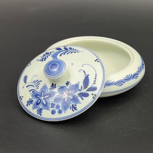 Vintage Delftsblauwe bloemenbonbonnière - Plateelbakkerij Schoonhoven Snoepschaal