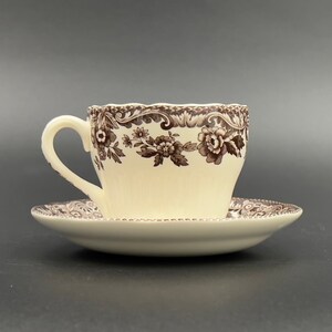 Spode Delamere Brown Teacup and Saucer, Spode Delamere Teacup and
