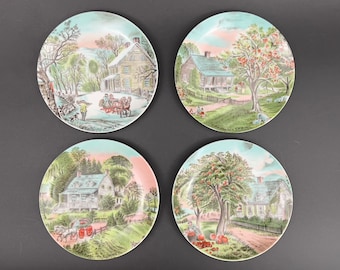 Vintage Currier & Ives Seasons Plate Collection: American Homestead