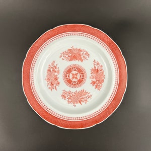 Vintage Spode Plate, Fitzhugh Red by Spode Dinner Plate with Scalloped Edges. Spode Fitzhugh Red Plate, Spode Chinoiserie Plate Wall Decor