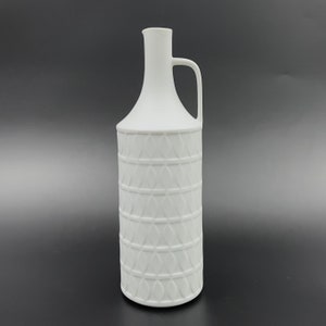Midcentury Hutschenreuther Vase: German Bisque Porcelain Op Art Pitcher