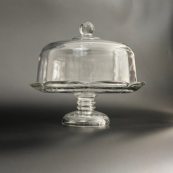 Vintage Cake Pedestal Stand Glass Dome Anchor Hocking Savannah Clear Cake Stand and Dome Anchor Hocking Savannah Pedestal Cake Dome Gift Etsy Canada