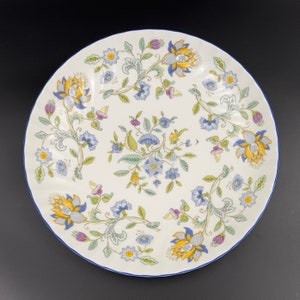 Vintage Minton Haddon Hall Bone China Serving Bowl - Blue Floral, 11 inch
