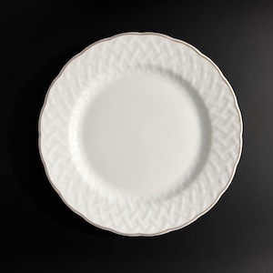 Vintage Bernardaud Limoges Platter: Baudelaire Basketweave, Gold Trim (11.5-Inch)