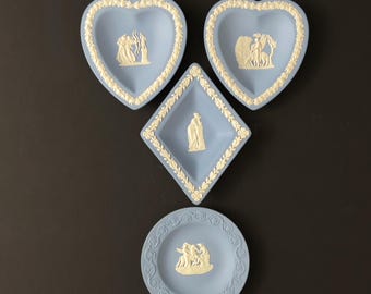 Wedgwood Blue Jasperware Trinket Dish: Pegasus, Archers, Muses
