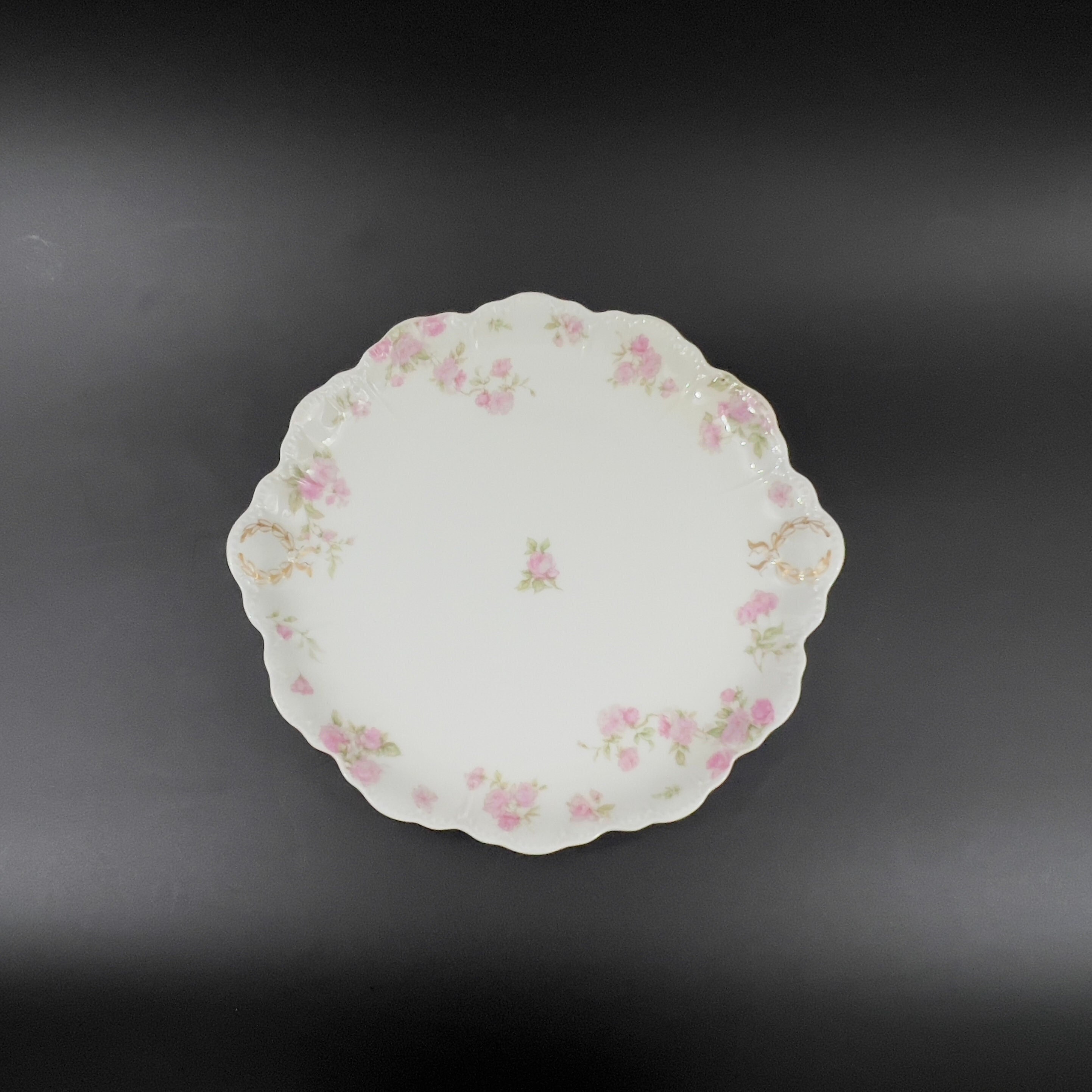 Antique T&V LIMOGES France Fine China Gold Handles Pink
