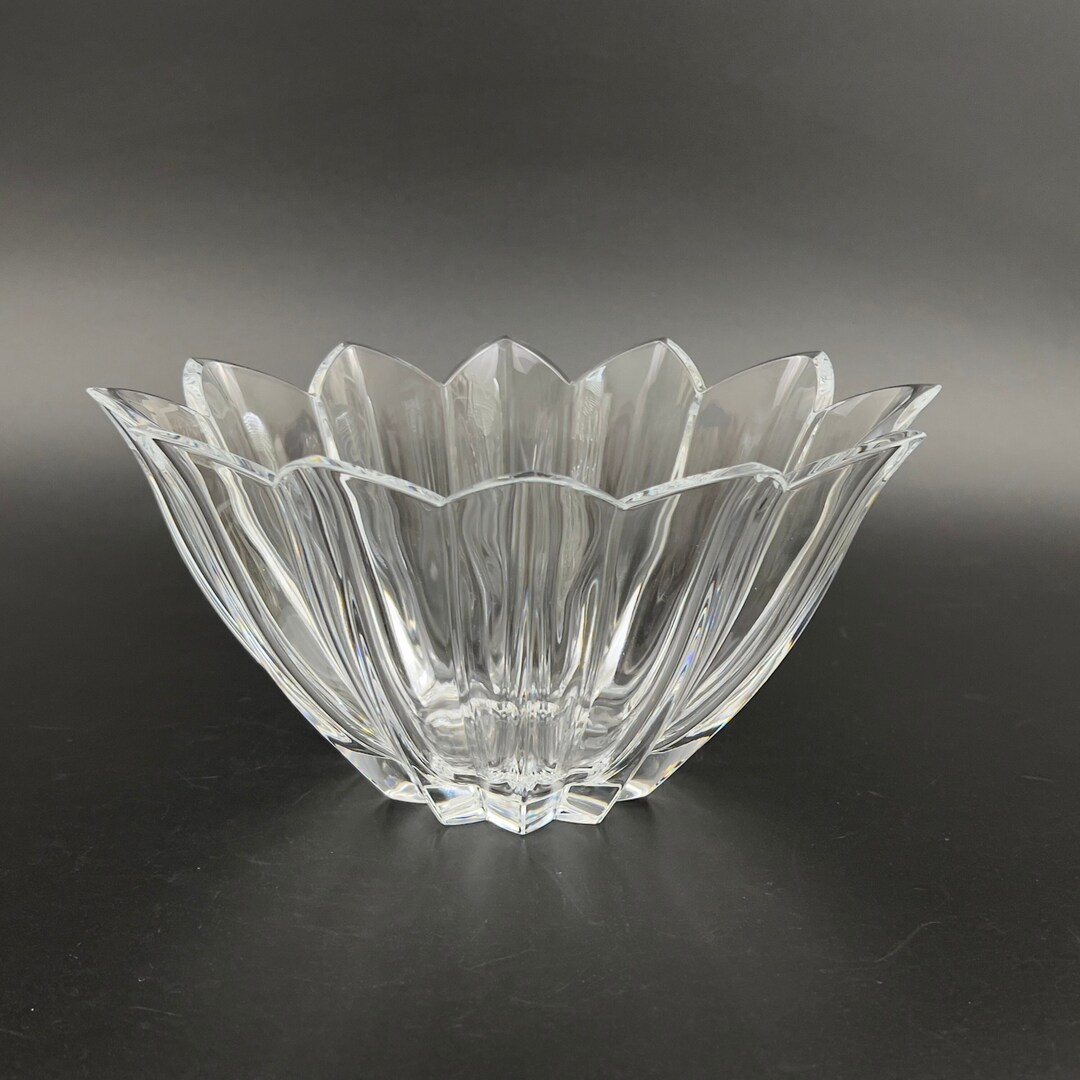 Vintage Crystal Centerpiece Bowl, Mikasa Starlight Pattern Lead Crystal