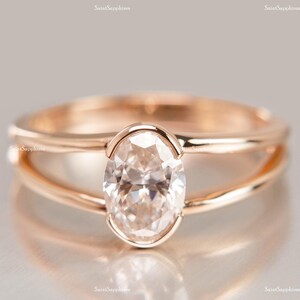 2.00 Ct Oval Cut Moissanite Ring Bezel Set Moissanite Engagement Ring Oval Moissanite Wedding Ring Solitaire 14k Yellow Gold Diamond Ring