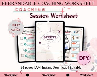 Overcome Stress Toolkit for Coaches:  Rebrandable Worksheets