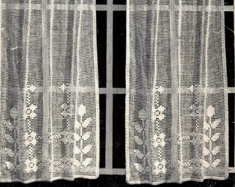 Vintage Crochet Curtain Panel Pattern PDF Pattern Vintage instant download, crochet curtain pattern, home decor crochet, vintage home decor