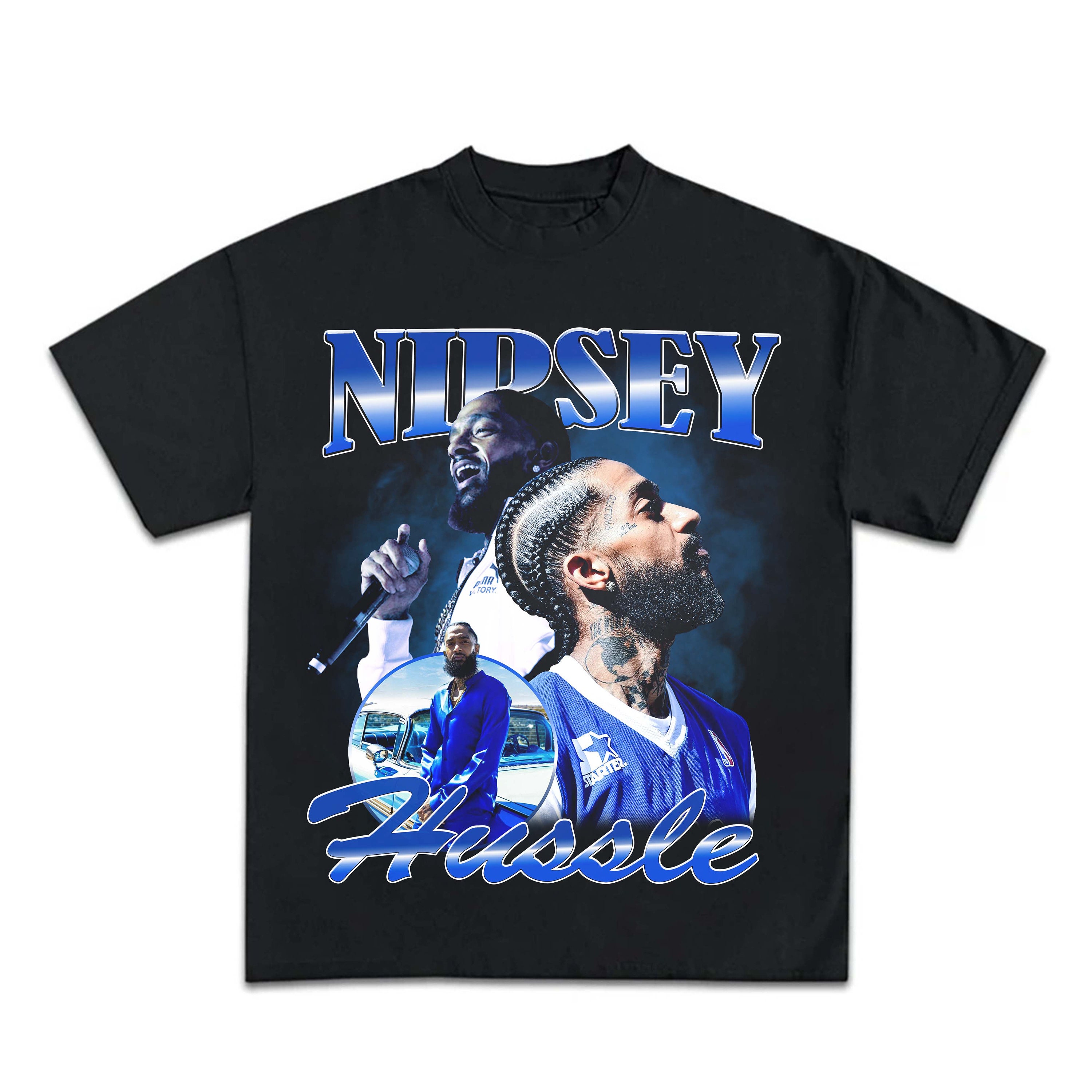 Nipsey Hussle Los Angeles Lakers T-Shirt Rap Hip-Hop - Full Color Glitter  Print
