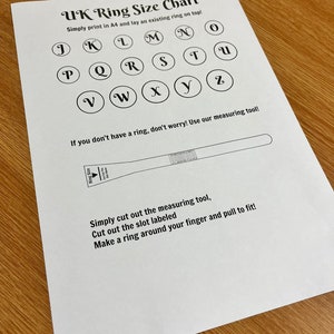 Printable UK Ring Size Chart - Etsy UK