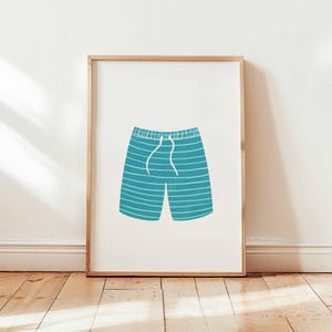 Swimwear print digital download, water color style, aesthetic lake house, trendy wall art, printable poster, preppy coastal gallery wall art