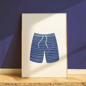 Swimwear print digital download, water color style, aesthetic lake house, trendy wall art, printable poster, preppy coastal gallery wall art