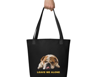 Tote bag Noir Imprimé Bouledogue Anglais