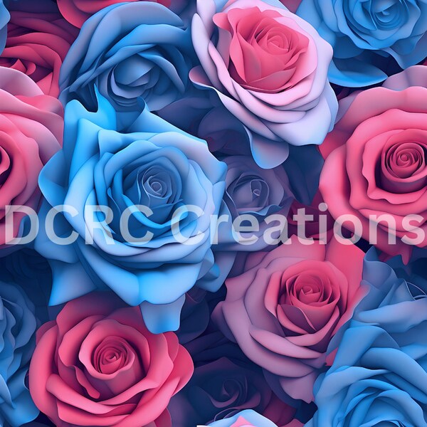 Blue and pink camouflage roses print/blue and pink roses/colorful roses/blue roses/pink roses/floral print/flower wallpaper/floral wallpaper