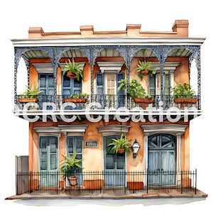 Casa del Barrio Francés de Nueva Orleans/Impresión del barrio francés/Casa de Nueva Orleans en el Barrio Francés/Impresión de la casa del balcón del Barrio Francés/Nueva Orleans