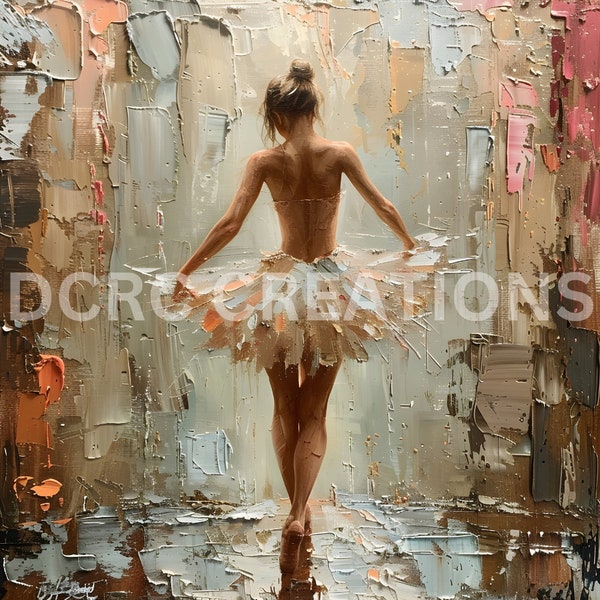 Abstract realism ballerina painting print/abstract realism print/ballerina pirouette print/dancing ballerina print/abstract ballerina print