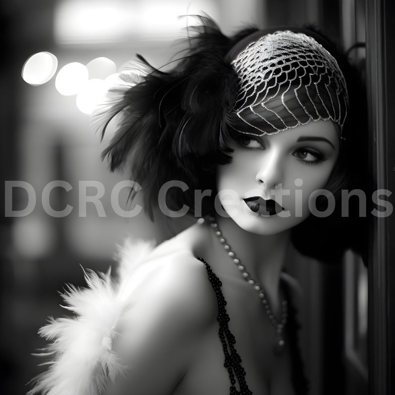 Black and White 1920s Flapper Photo Digital Print/1920's Photo/vintage ...