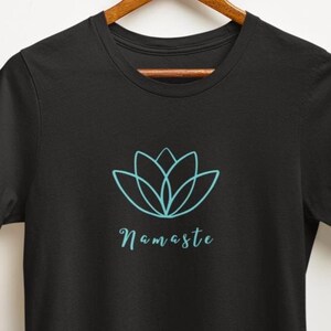 Camiseta de yoga con flor de loto y Namaste, camiseta de yoga, top de meditación, camiseta unisex, regalo para amantes del yoga, ropa de yoga