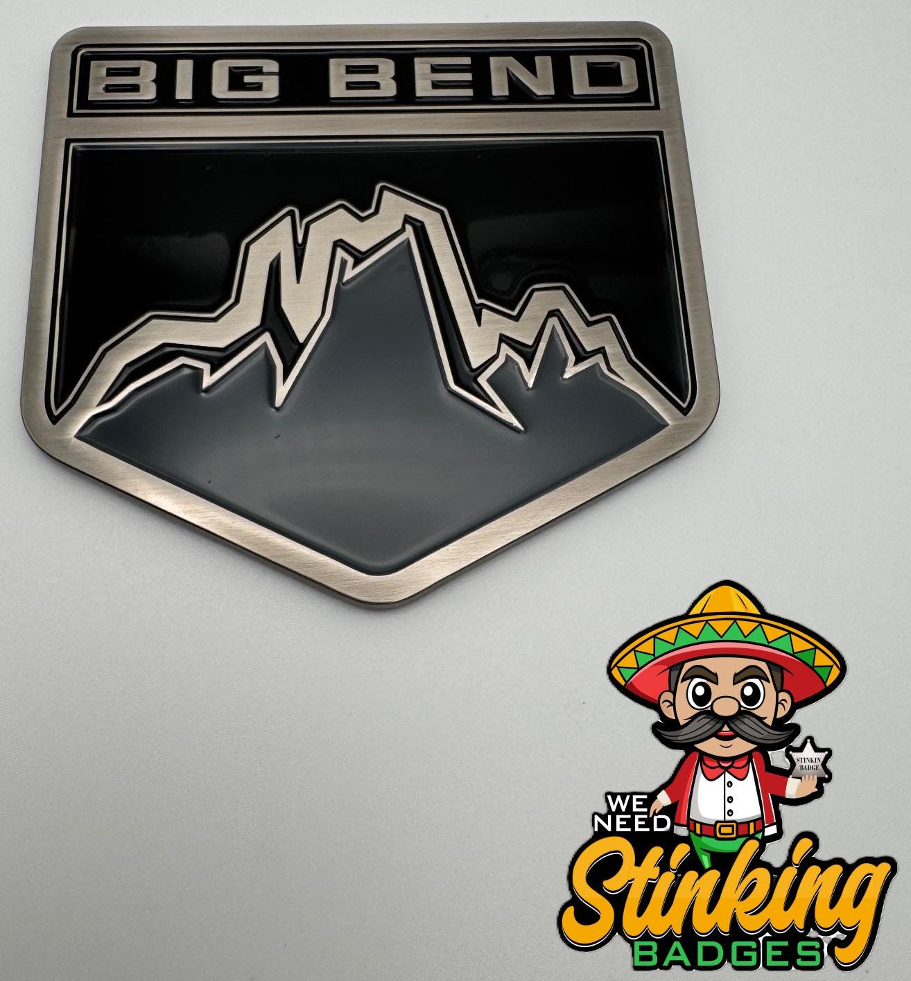 Bronco BIG BEND Badge / Emblem, Zinc Alloy, Not Plastic