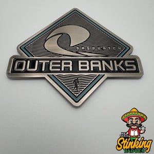 Bronco Outer Banks Sasquatch Badge / Emblem Zinc Alloy with Enamel for coloring, Not Plastic.