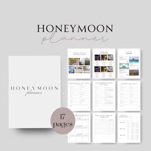 Honeymoon Planner, Minimalist Wedding, Honey Mooning, Honey Moon, Honeymooners, Canva Download, Printable Template, Gift for Wedding