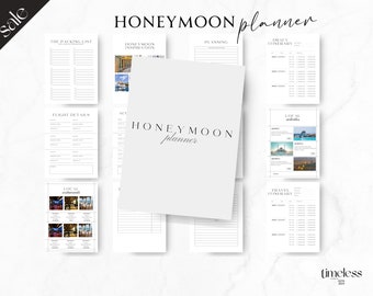 Honeymoon Planner, Minimalist Wedding, Honey Mooning, Honey Moon, Honeymooners, Canva Download, Printable Template, Gift for Wedding