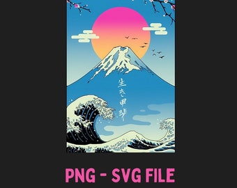 Japonia Plik Svg dla T-shirtu Japonia Plik Png dla T-shirtu Plik dla projektu nadruku Ikigai Japonia Nadruk na koszulkę