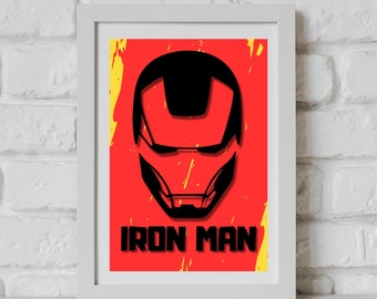 Wydrukowana sztuka ścienna Iron Man, Iron Man Wall Art, Iron Man Wall Design, Tony Stark, Superbohater Printable, Wall Art Marvel, Digital Download