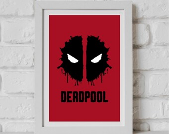 Drukowana sztuka ścienna DeadPool, Projekt ściany DeadPool, Superbohater do wydrukowania, Sztuka ścienna Marvel, Drukowany Marvel, Pobieranie cyfrowe
