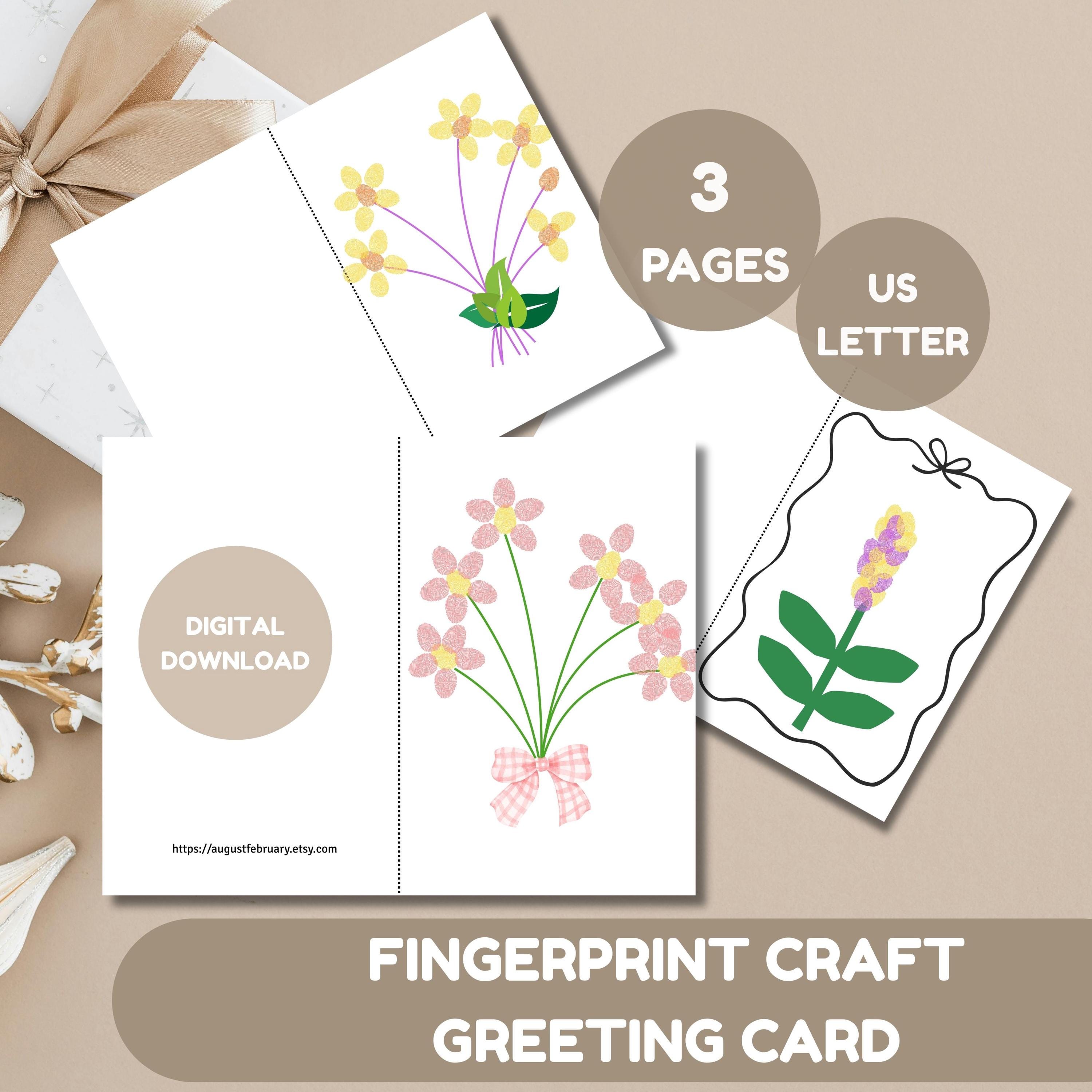 Fingerprint Flower Craft for Kids, Mother's Day Bouquet Craft, Kids ...