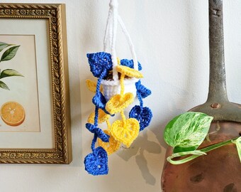 Handmade Crochet Hanging Monstera Plant - Ukraine Colour Plant - Home Decor - Unique Gift