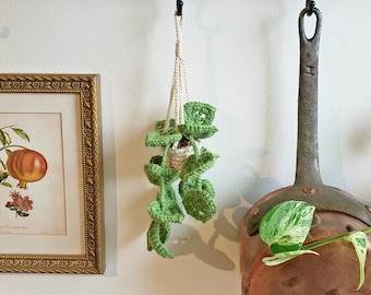Handmade Crochet Hanging Monstera Plant: Boho Home Decor