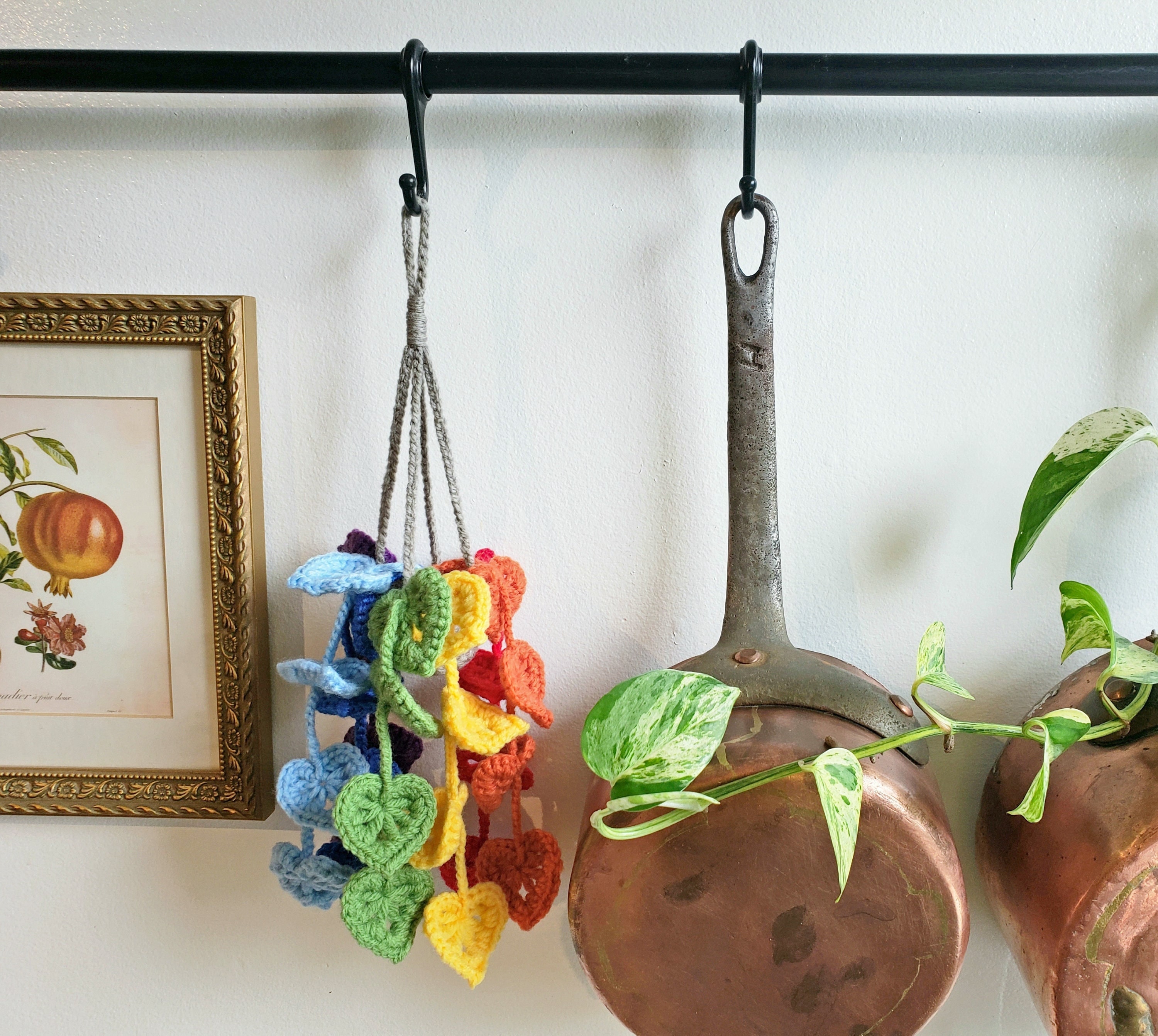 Crochet Pride Monstera Hanging