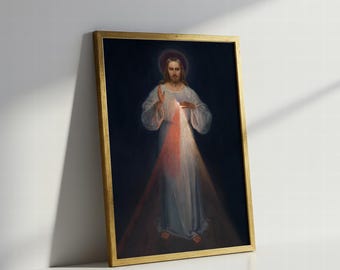Divine Mercy Jesus Poster – Printable Religious Wall Art, Catholic Home Decor, 300 DPI 9 Printable JPG Sizes | Instant Download
