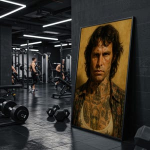 Série Tattoo Icons – Impression sur toile Jim Morrison 70 x 100 cm / Pigment de qualité musée / Ambiance narco-mystique