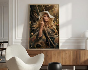 Brigitte Bardot Muurposter, gelimiteerde oplage van 50 exemplaren, vintage Franse filmposter, elegante modedecoratie, oningelijst cadeau