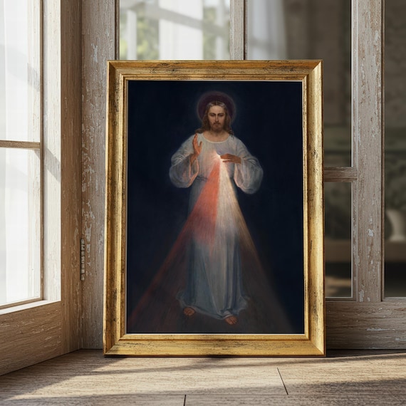 Divine Mercy Vilnius Image 1934 – St Faustina Catholic Wall Art | 9 Printable JPG Sizes | Religious Home Decor | Instant Download