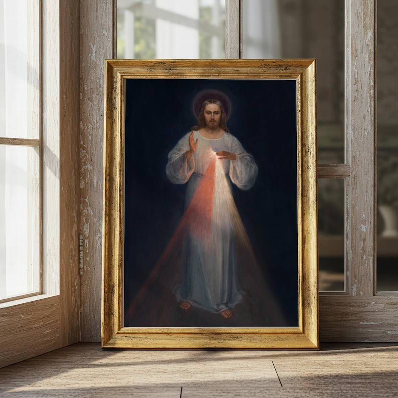 Divine Mercy Jesus Vilnius – Digital Download File 300 DPI, 100x53.4 cm image 1